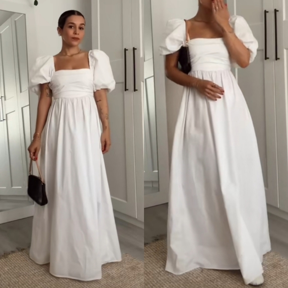 Zara Dresses & Skirts - ZARA * BLOGGERS FAVORITE  POPLIN DRESS White Maxi Size XL